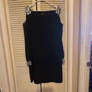 Elegant Black Dress with Silver Accents